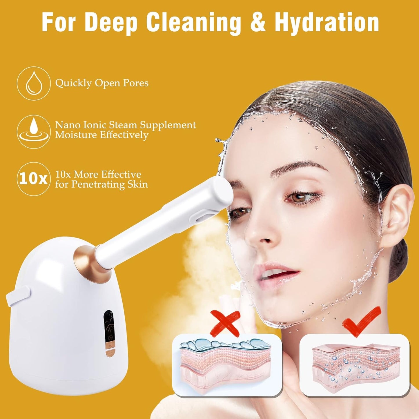 SteamGlow™ - Hot and Cold Nano Facial Steamer